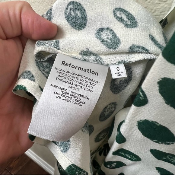 Reformation Hilda Spot Print Dress in Tapioca Size 0 - Picture 8 of 8